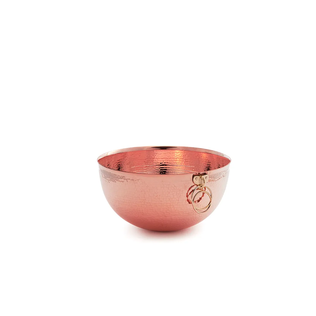 YÇK Solid Copper Round Bottom Bowl for Whisking and Confectionery