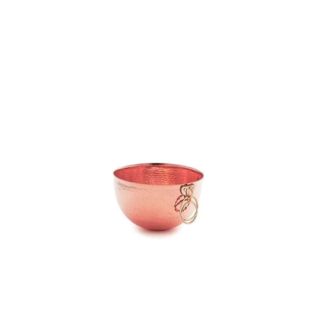 YÇK Solid Copper Round Bottom Bowl for Whisking and Confectionery