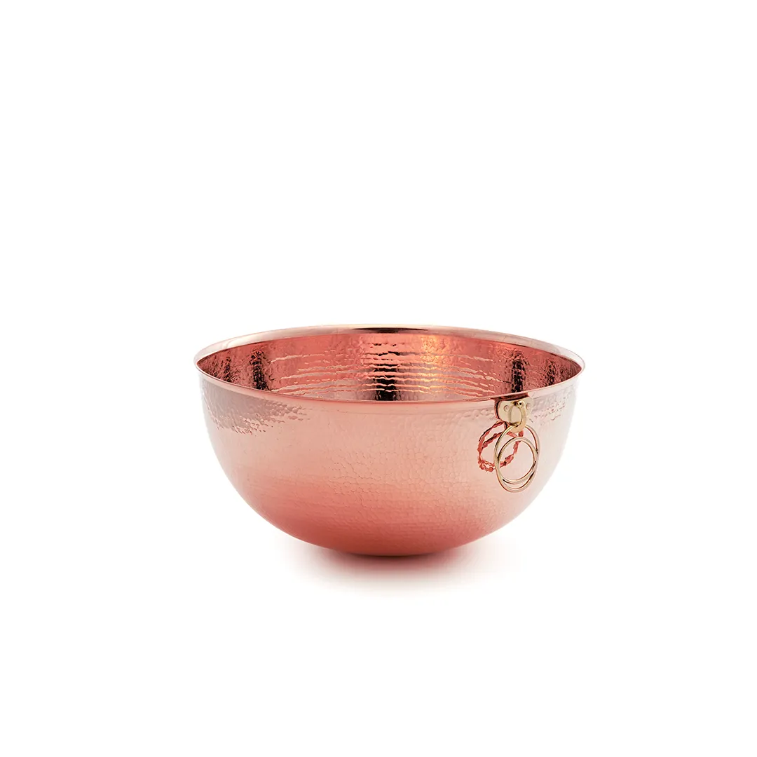 YÇK Solid Copper Round Bottom Bowl for Whisking and Confectionery