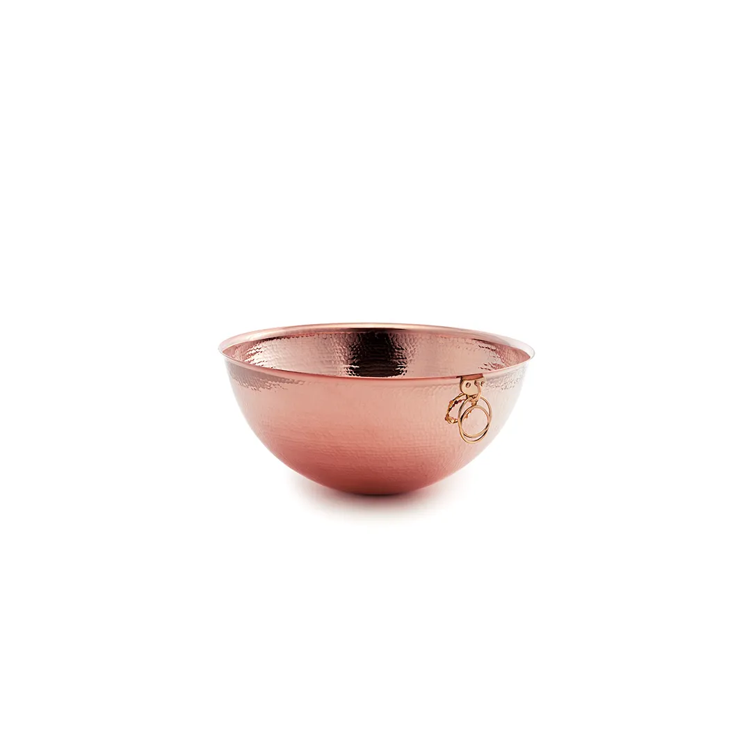 YÇK Solid Copper Round Bottom Bowl for Whisking and Confectionery